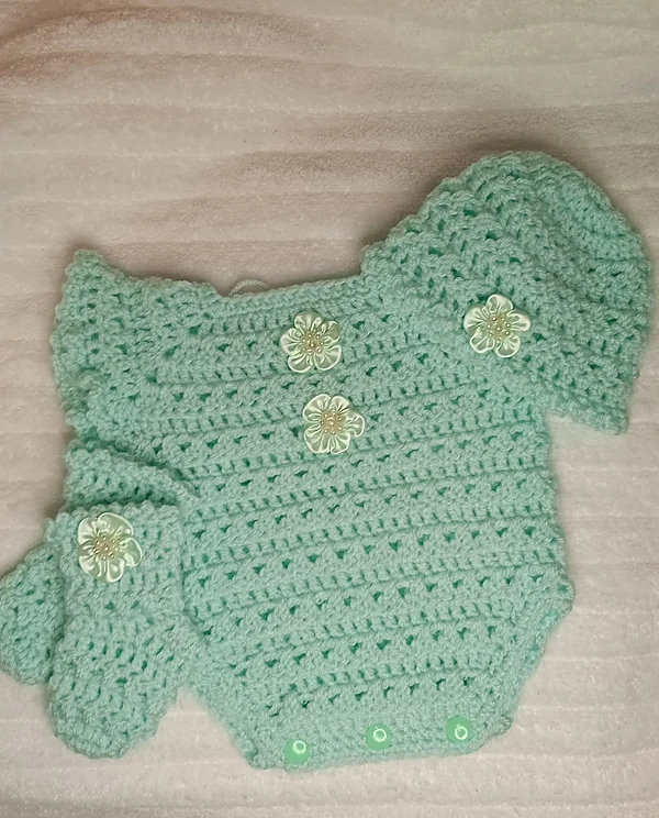 handmade crochet set mint reborn doll accessory