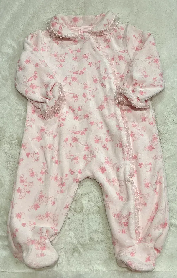 0-3 month pink velour reborn doll accessory