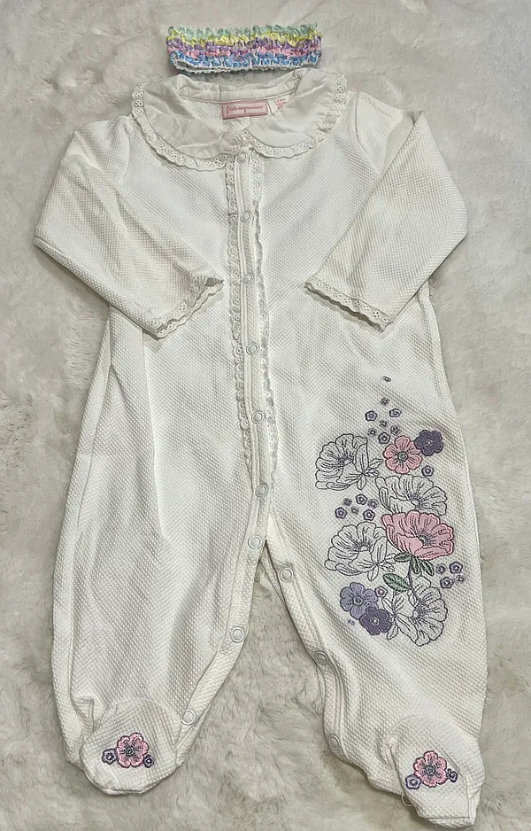 0-3 embroidered footie reborn doll accessory