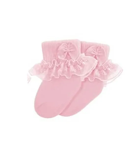 preemie pink ruffled sock reborn doll accessory