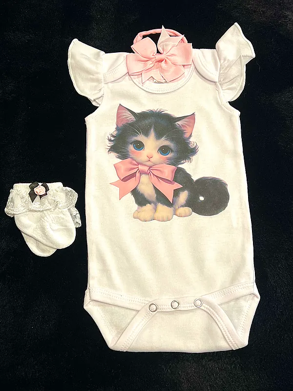 black/pink kitten set reborn doll accessory