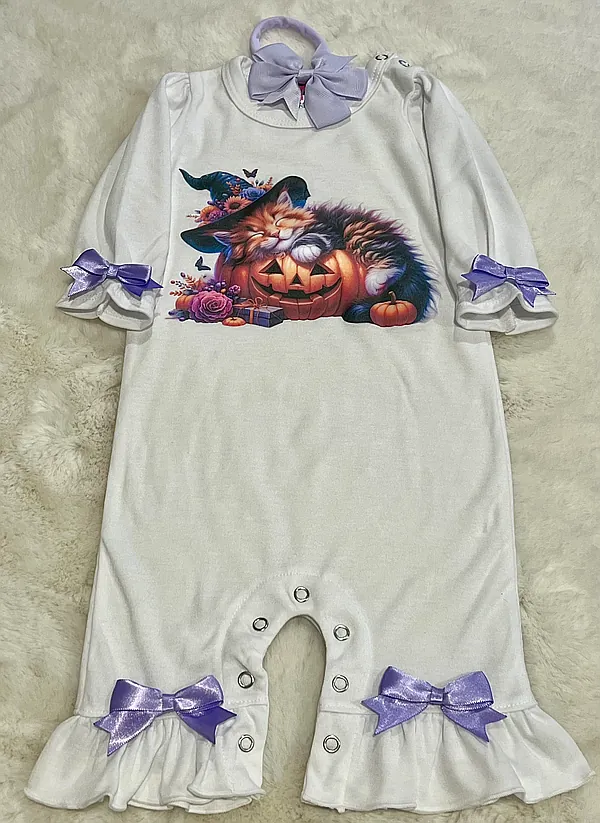 0/3 purple halloween kitten set reborn doll accessory