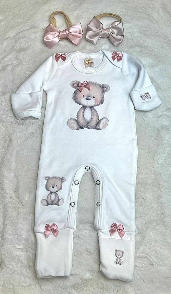 girl woodland bear cuffed set reborn doll accessory