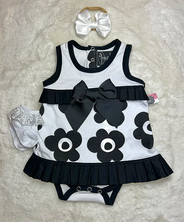0-6 month black/white dress set reborn doll accessory
