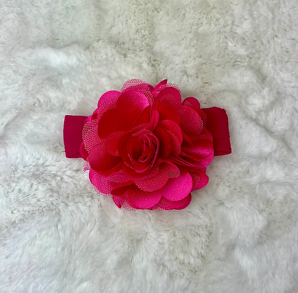 hot pink rose wrap headband reborn doll accessory