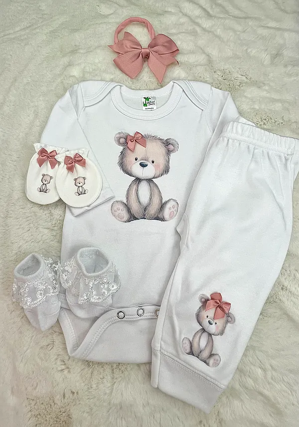 0-3 woodland bear girl set reborn doll accessory