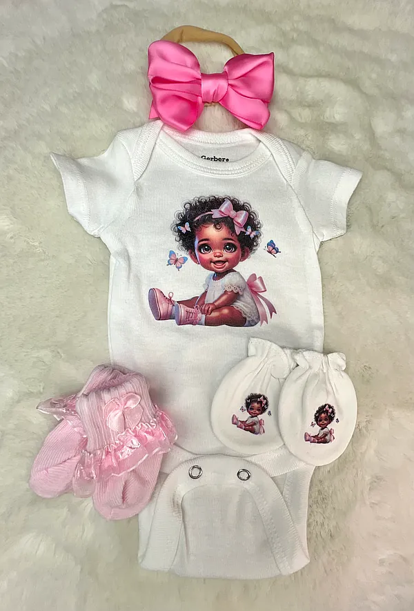 pr white/pink baby girl set reborn doll accessory