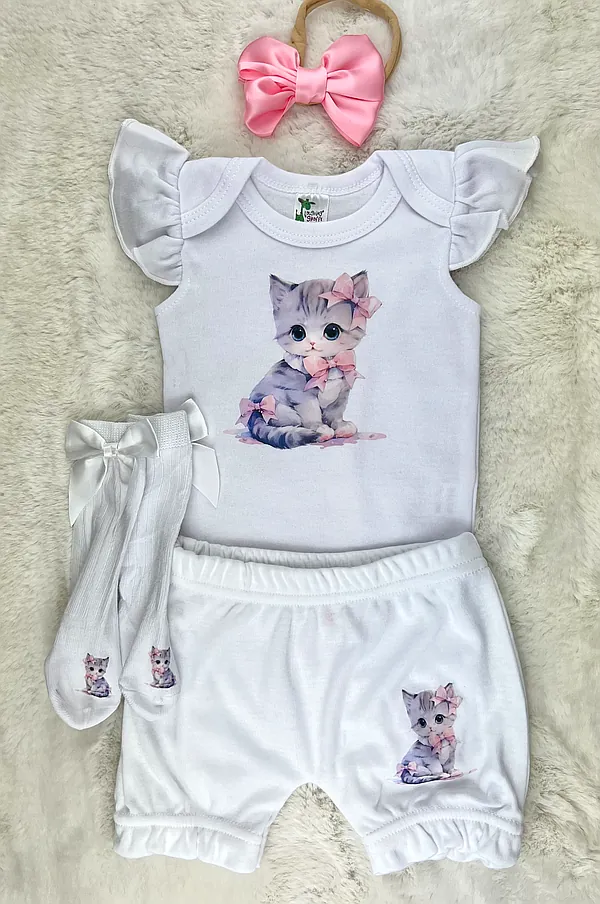 0-3 month grey kitten set reborn doll accessory