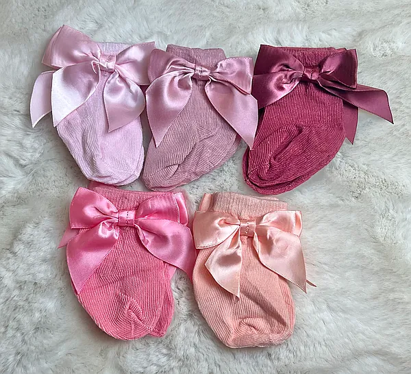 preemie girl bow sock bundle reborn doll accessory