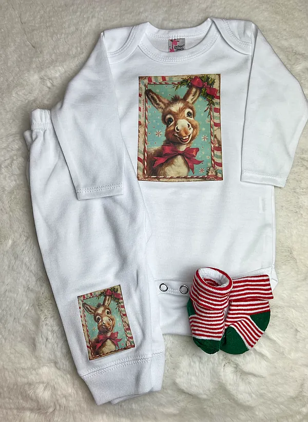 0-3 goofy christmas donkey set reborn doll accessory