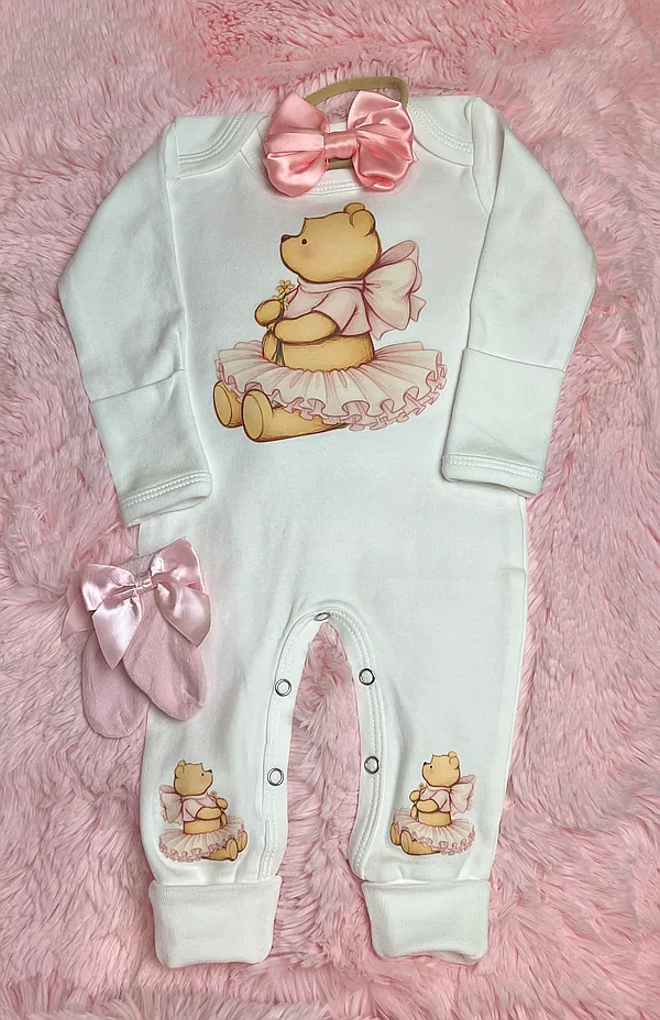 pink pooh bear set reborn doll accessory