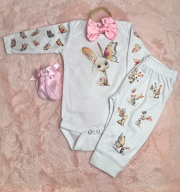 0-3 bunnies and butterflies set reborn doll accessory