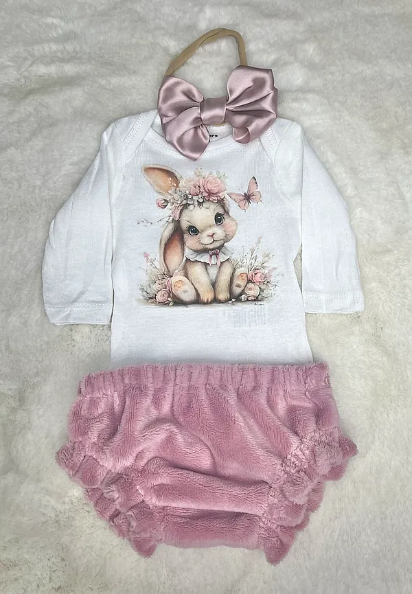 bunny minky set reborn doll accessory