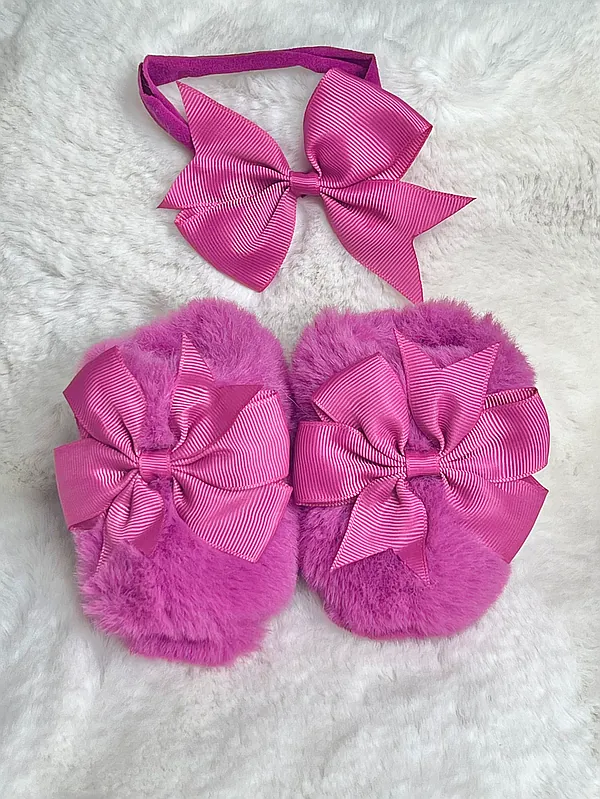raspberry booties with bows set reborn doll accessory