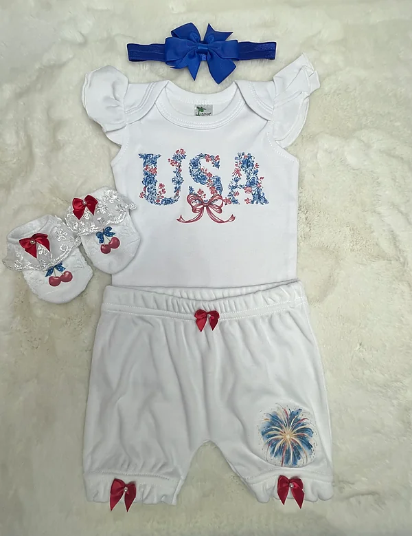0-3 fourth of july set reborn doll accessory