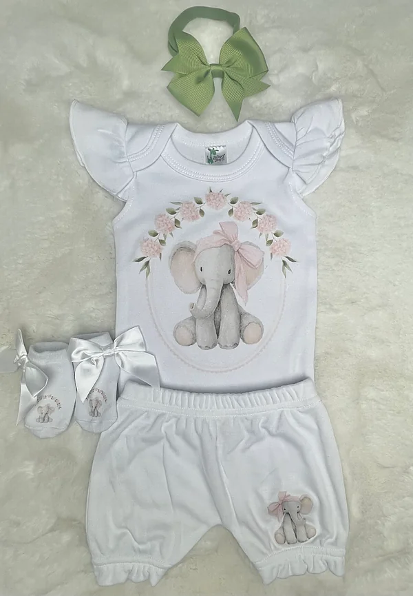0-3 floral elephant bloomer set reborn doll accessory