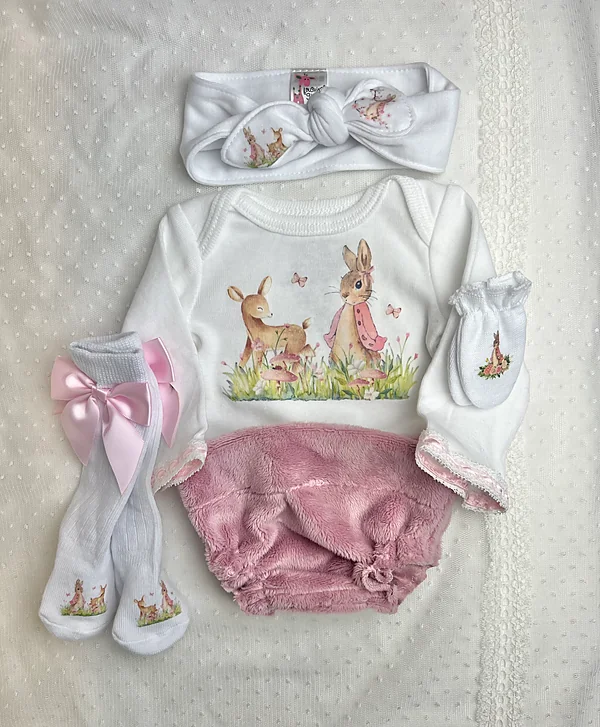 five piece flopsy rabbit set reborn doll accessory