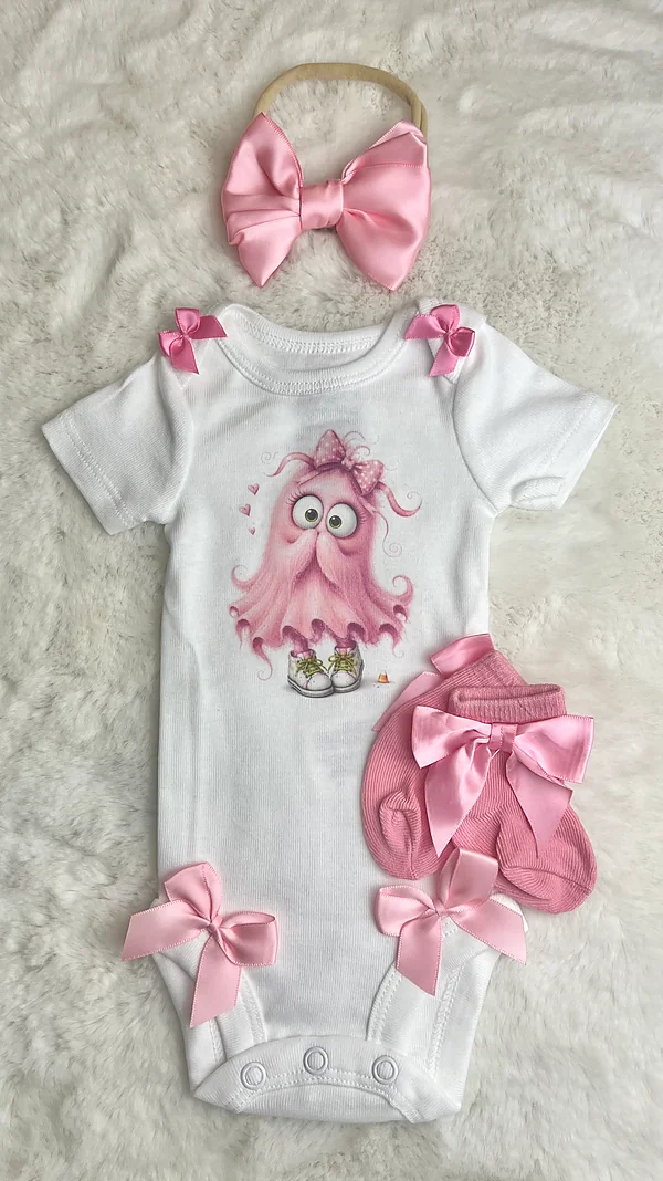 pink ghost set a reborn doll accessory