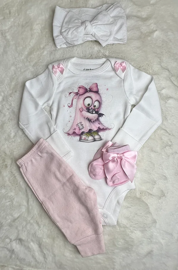 light pink ghost set reborn doll accessory