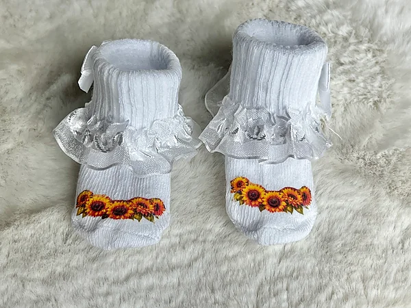 sunflower socks reborn doll accessory
