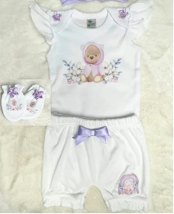 0-3 lavender bear set reborn doll accessory
