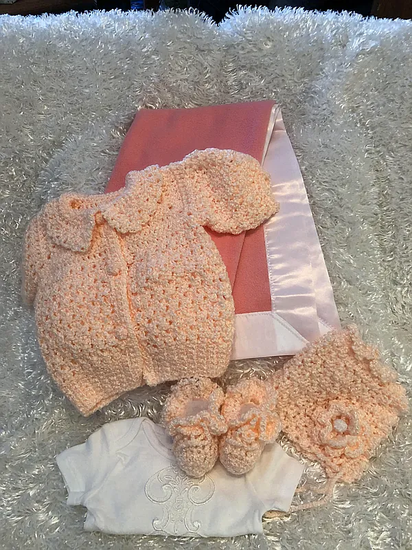 peach set reborn doll accessory
