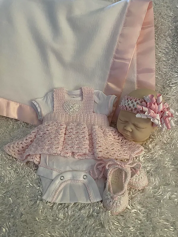 pink newborn set reborn doll accessory by nana's precious reborns (#213964)