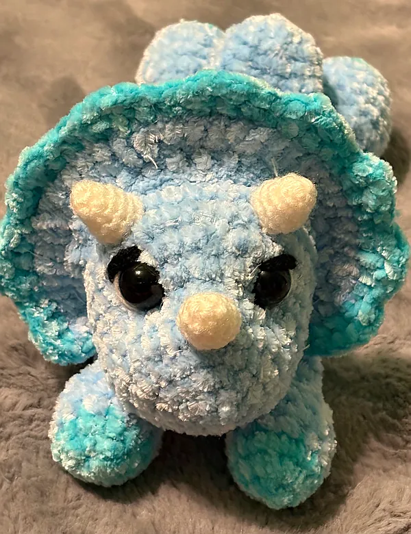 blue triceratops snuggle buddy reborn doll accessory