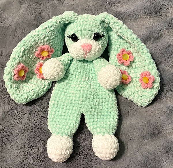 mint green bunny snuggler reborn doll accessory