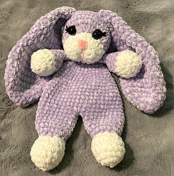 purple bunny snuggler reborn doll accessory