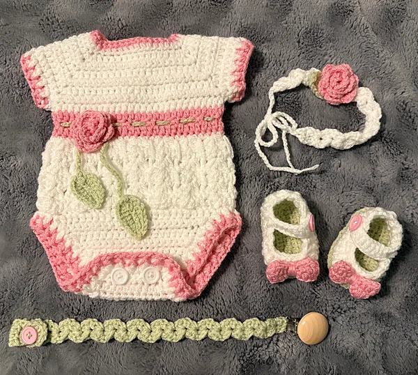 preemie pink rose onesie set reborn doll accessory