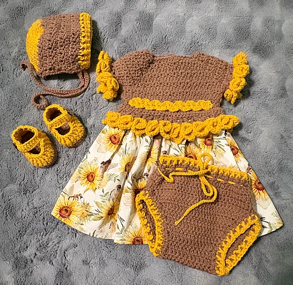nb sunflower outfit reborn doll accessory