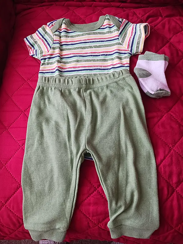 3 pc boys pant set 3-6 mo reborn doll accessory
