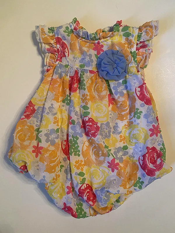 floral print romper reborn doll accessory