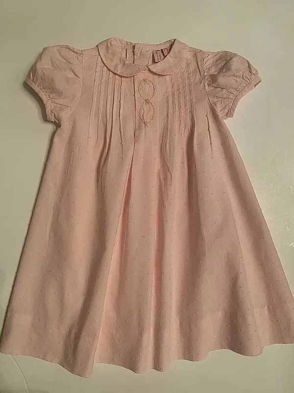vintage pink baby dress reborn doll accessory