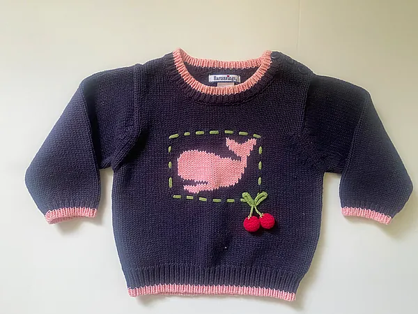 navy and pink sweater reborn doll accessory