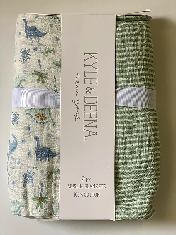 2 pack muslin blankets reborn doll accessory