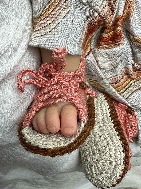 gladiator sandals–nb or 0-3m reborn doll