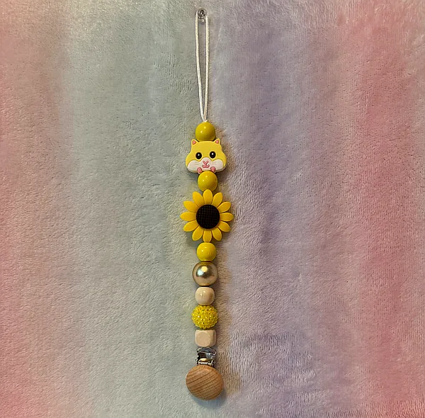 paci clip- yellow hamster reborn doll accessory