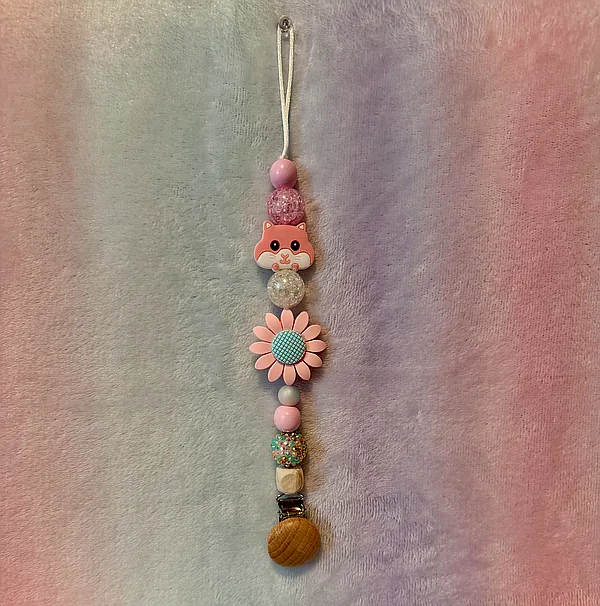 paci clip- pink hamster reborn doll accessory
