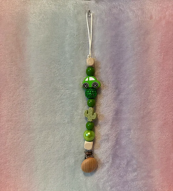 paci clip- green car reborn doll accessory