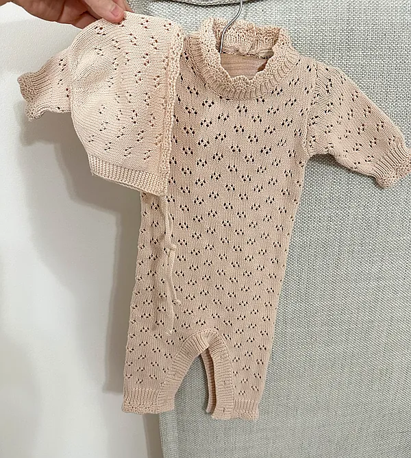 olive & cradle knit set reborn doll accessory