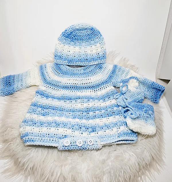 blue crochet set reborn doll accessory