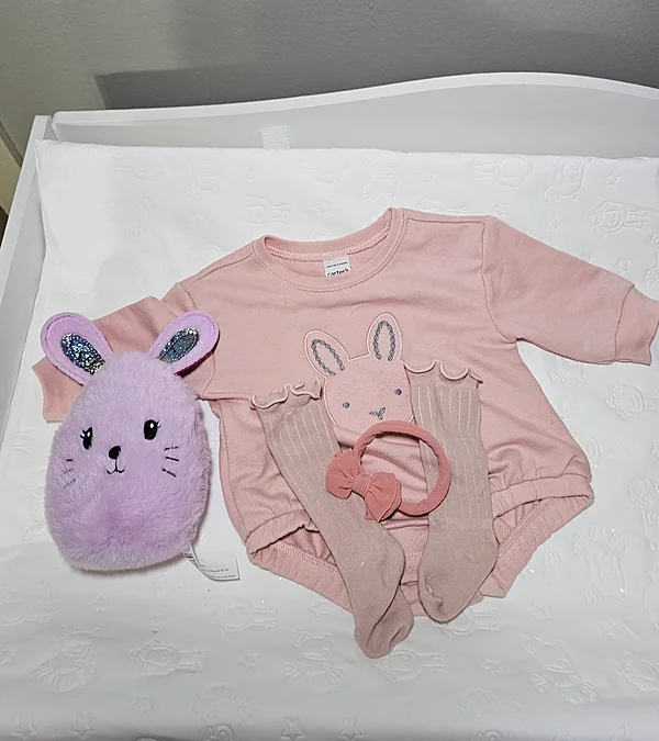 pink bunny onesie outfit reborn doll accessory