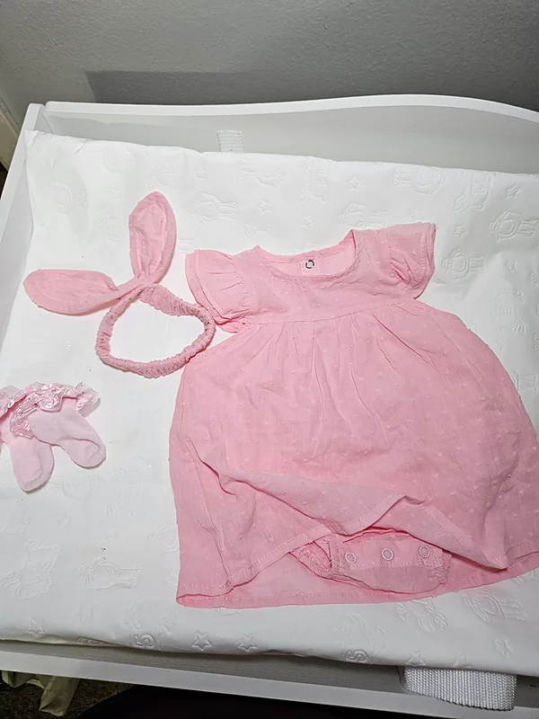 pink onesie dress outfit reborn doll accessory