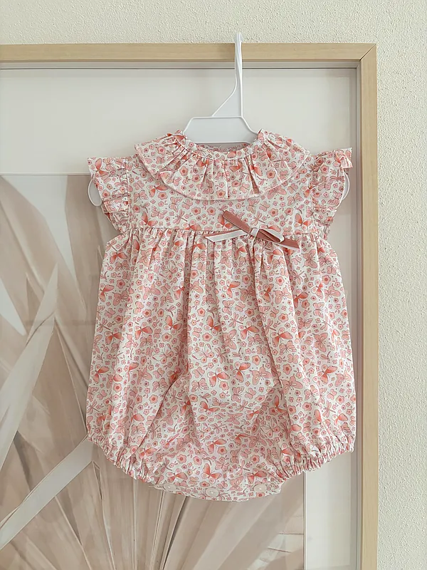 romper with pink flowers reborn doll accessory
