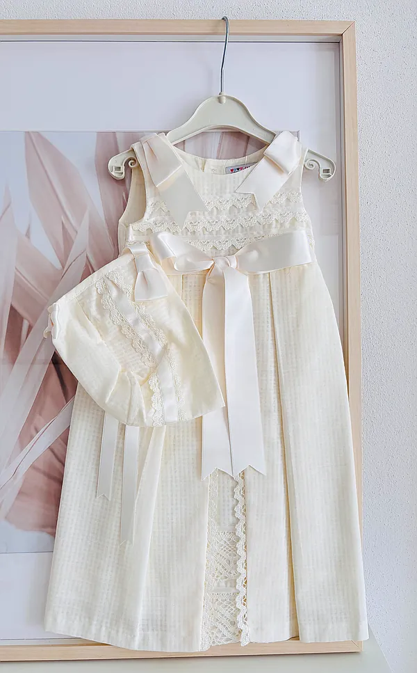 2 piece christening dress reborn doll accessory