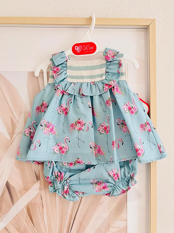 outfit with flamingo reborn doll accessory