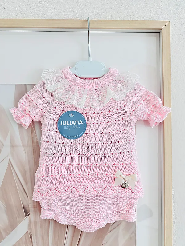 knitset with lace pink reborn doll accessory