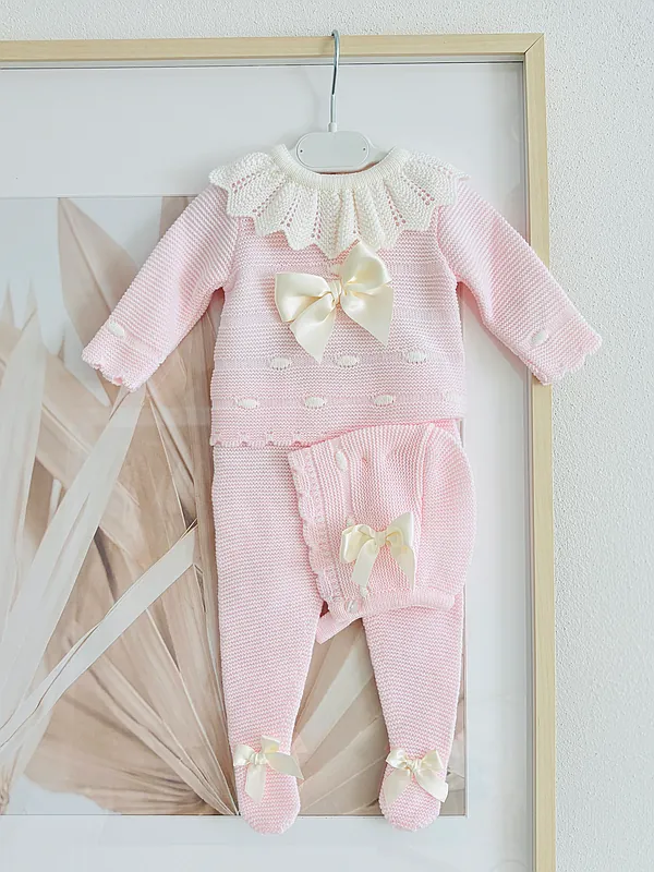 knitoutfit with bows reborn doll accessory